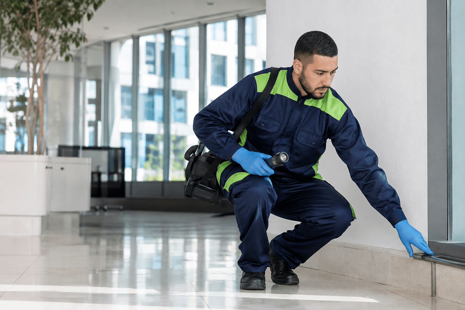 Technicien WaShow Maroc inspectant un espace professionnel à Casablanca